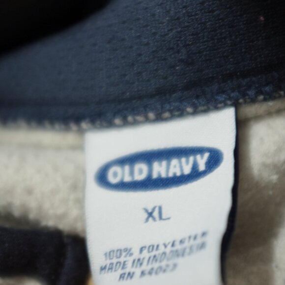 Vintage Old Navy cream sherpa fleece jacket half zip size XL - Picture 11 of 12
